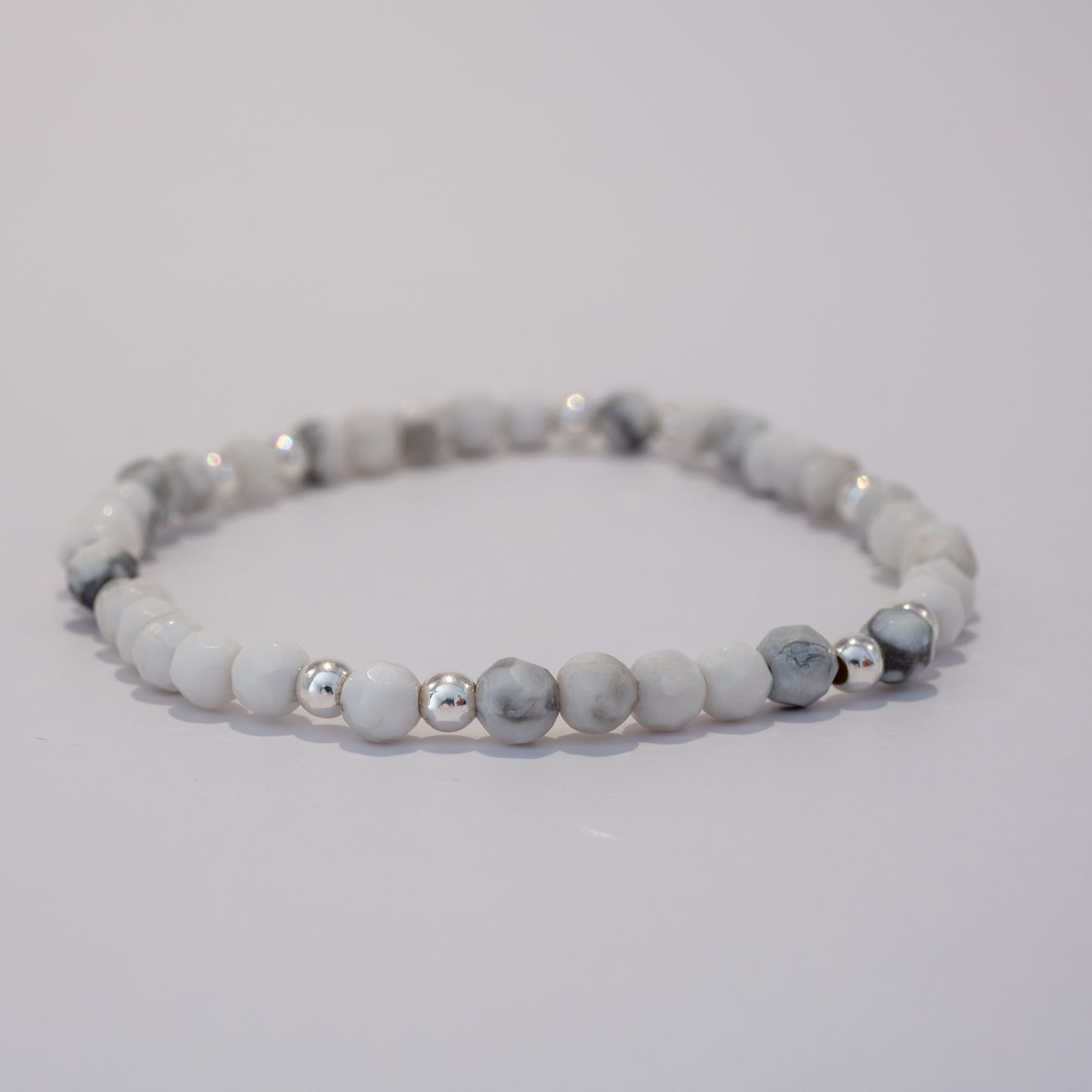 Armband Magnesit - Silver 4 mm