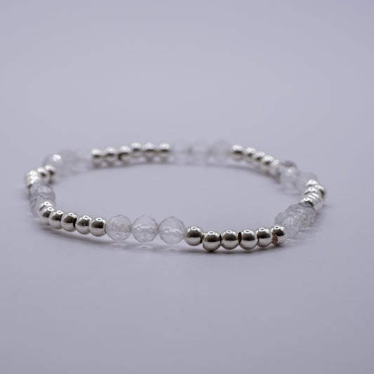 Armband Bergkristall - facettiert silver