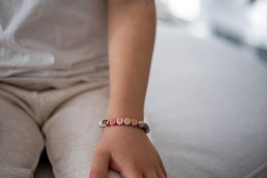 Kinderarmband Rhodonit - personalisiert