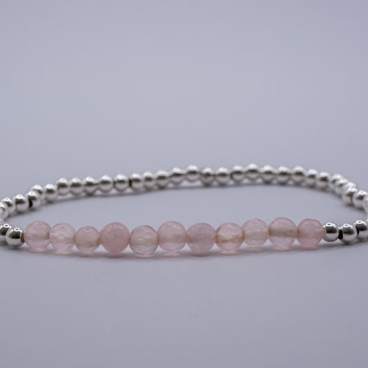 Armband Rosenquarz - facettiert