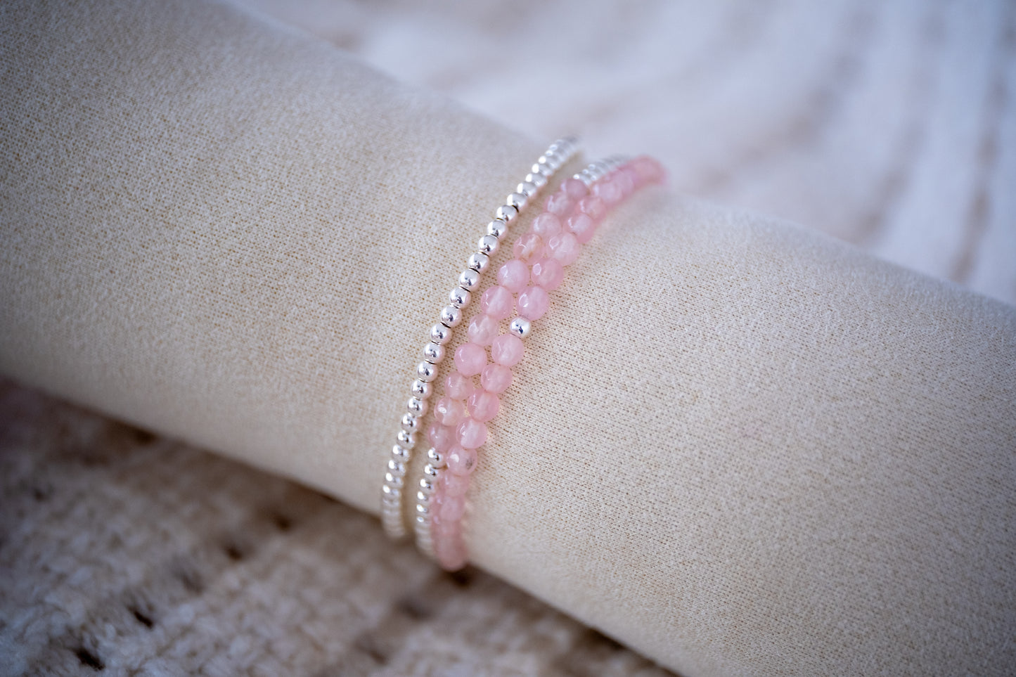 Armband Rosenquarz - facettiert