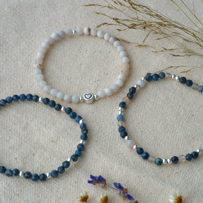 Armband Dumortierit / Achat - Konzentration / Ausgeglichenheit