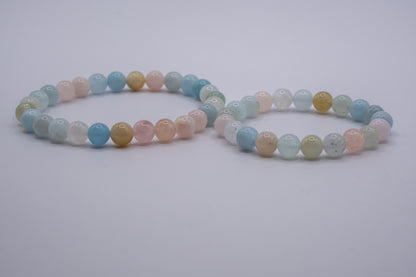 Familienarmband Morganit - Lebensfreude