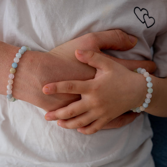Familienarmband Morganit - Lebensfreude