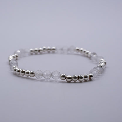 Armband Bergkristall - facettiert silver