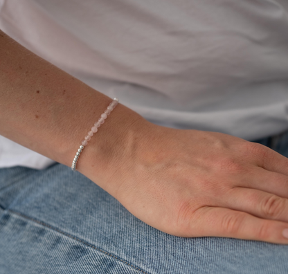 Armband Rosenquarz - facettiert