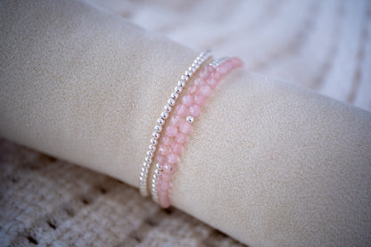 Armband Rosenquarz - facettiert