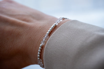 Armband Bergkristall - facettiert silver